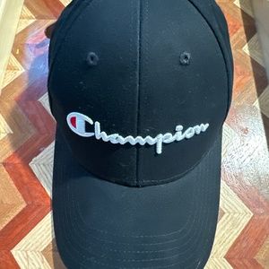 Champion authentic embroidered black adjustable cap hat